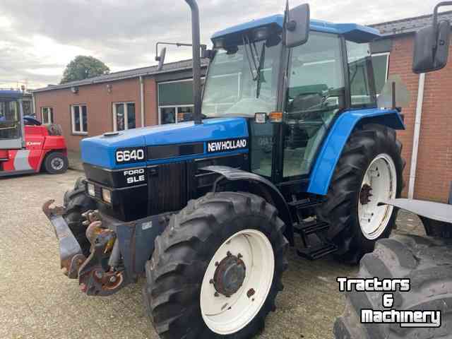 Tractors New Holland 6640 SLE 16/16-speed, Zuidberg fronthef + frontpto