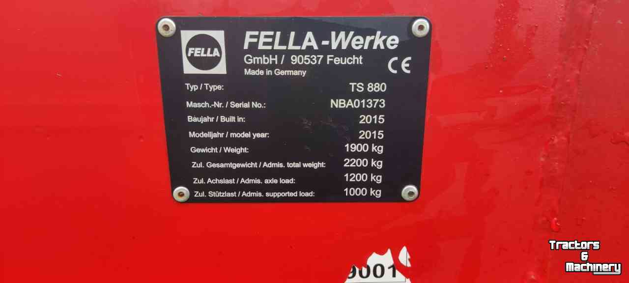 Rake Fella TS 880 dubbele hark/duiner