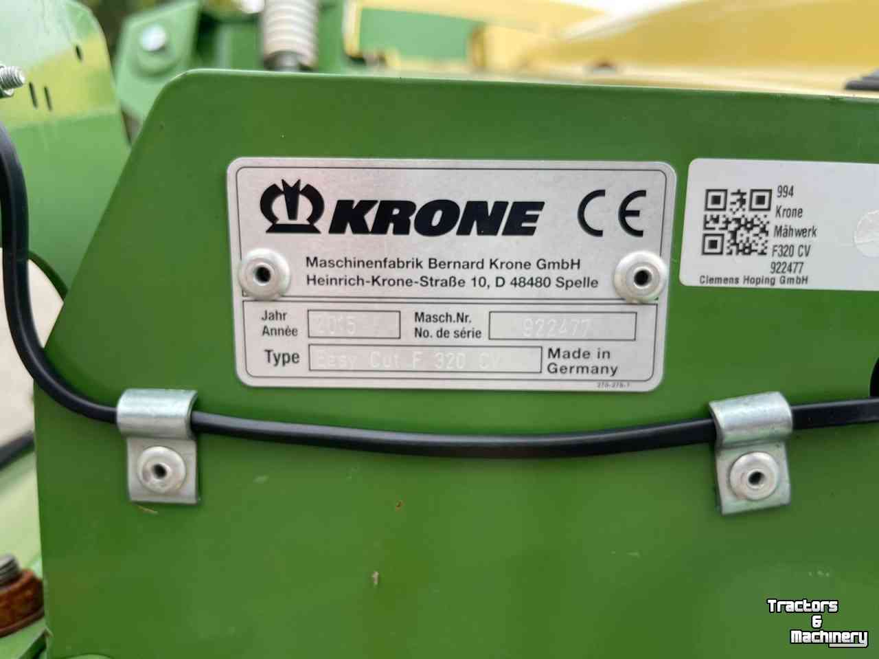 Mower Krone Easy cut F 320 CV