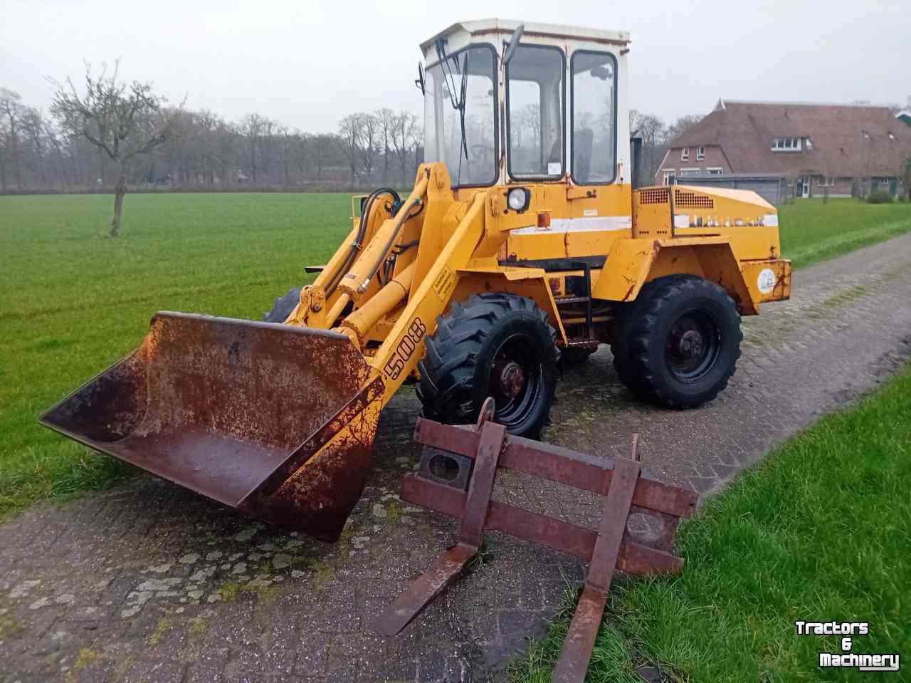 Wheelloader Liebherr L508 L 508 Shovel met grondbak en palletvork