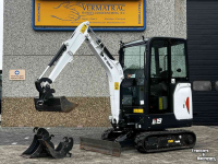 Mini-Excavator Bobcat E 19 Kabine verstelbare rubber rubs Snelwissel 3 bakken 25cm 37cm 100cm